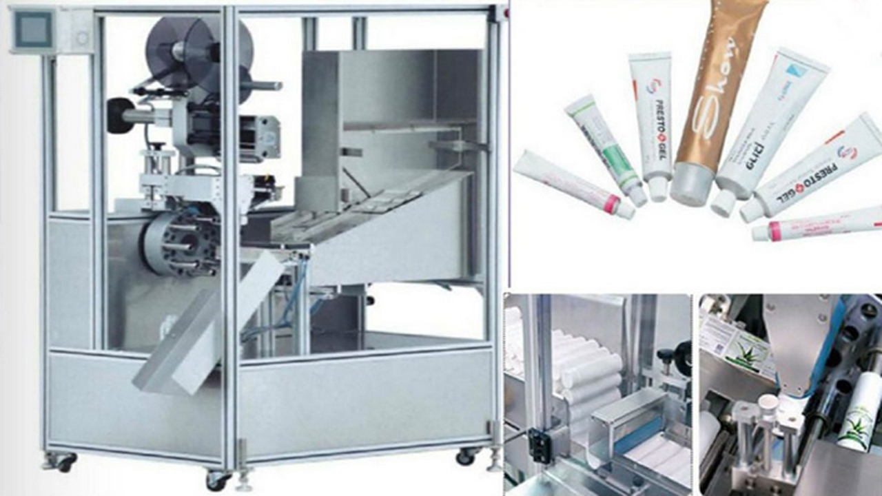 automatic tubes labeling machine with materials feeding system automated for paste cream lotion tube