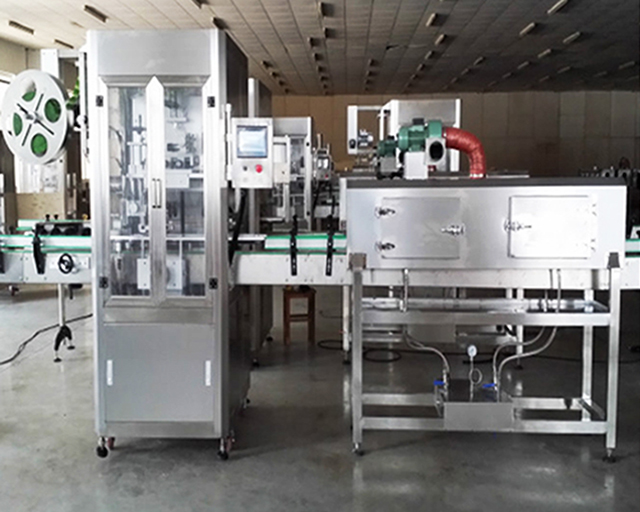 Single tapes adhesive transparent shrink sleeve labeling machine with oven tunnel heating customized