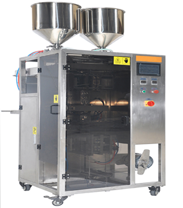 Double lanes irregular bags cosmetic cream liquid gel packaging machinery fully automatic customized